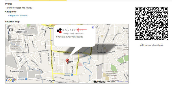 Penggunaan QR-Code di yellowpages.co.id | konsep.net